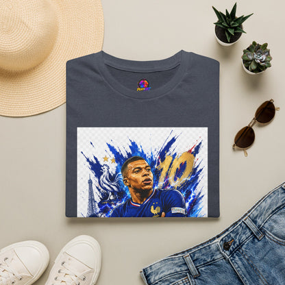 France Mbappé Soccer T-Shirt — #10 Blue Action Portrait Tee