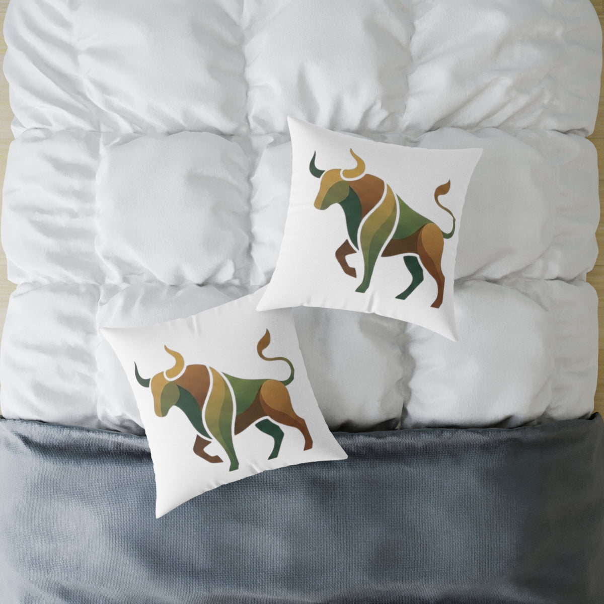 Zodiac Taurus Bull  Astrological Square Poly Canvas Pillow