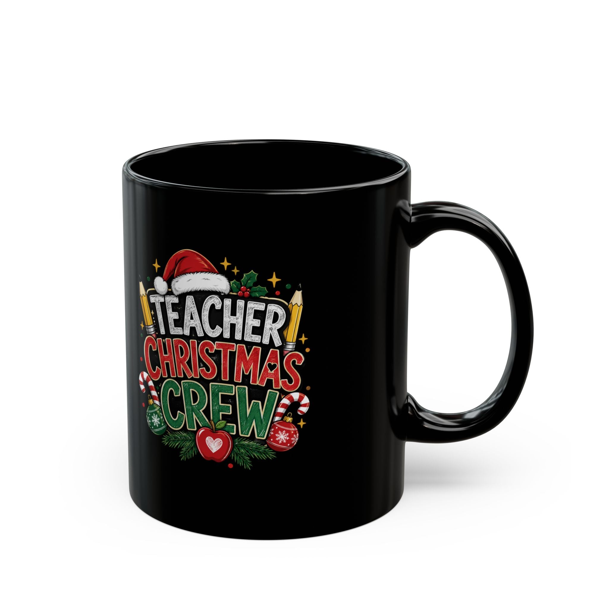 Teacher Christmas Crew Mug — Festive Holiday Coffee Cup for Teachers