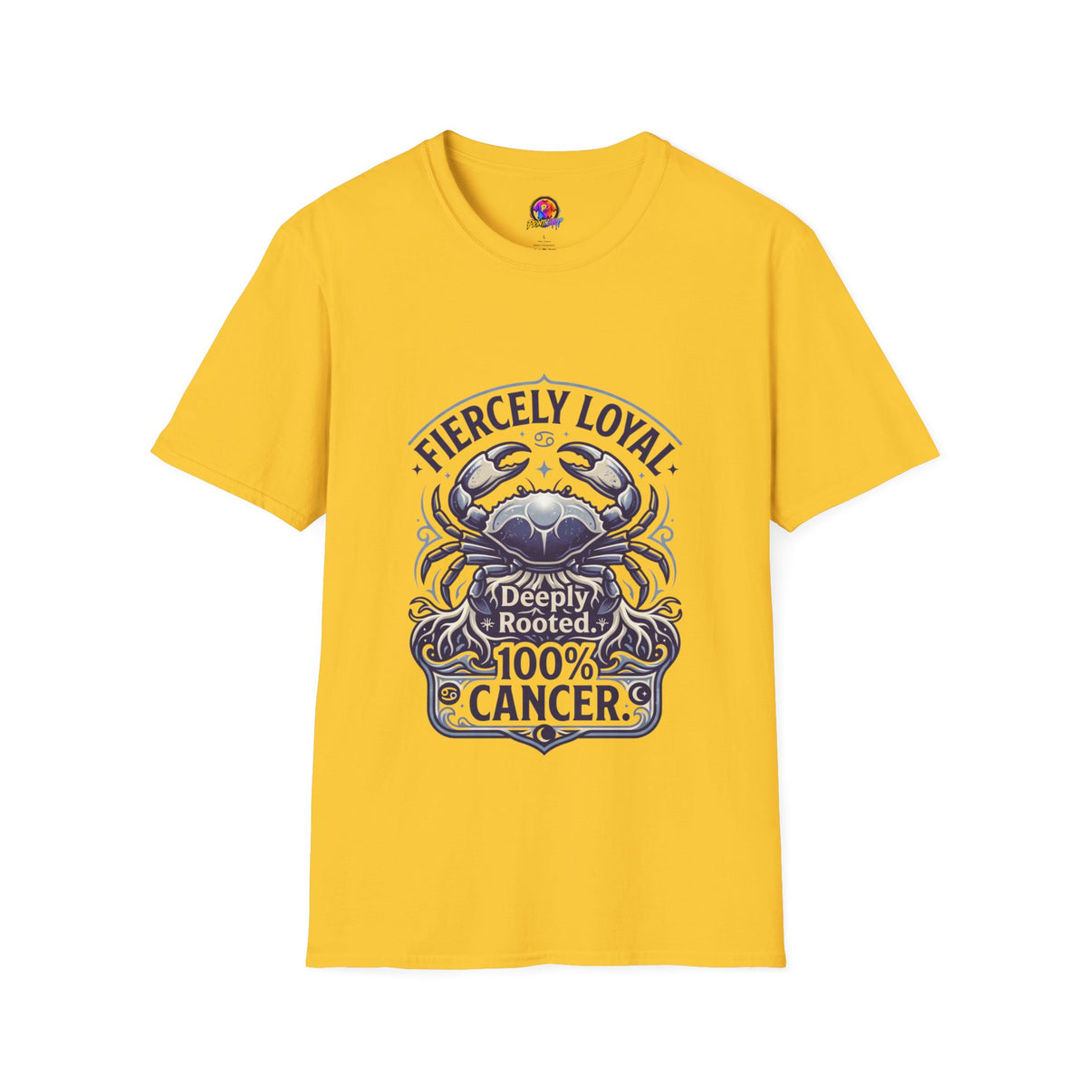 Cancer Zodiac T-Shirt — Fiercely Loyal Crab Design (100% Cancer, Deeply Rooted)