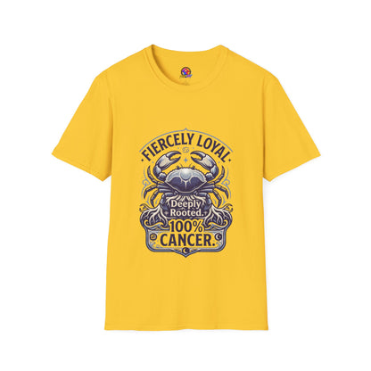 Cancer Zodiac T-Shirt — Fiercely Loyal Crab Design (100% Cancer, Deeply Rooted)