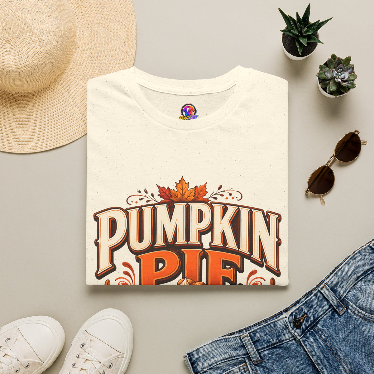 Thanksgiving T-Shirt Pumpkin Pie Season T-Shirt — Autumn Thanksgiving Dessert Lover Tee
