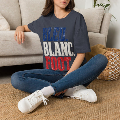 France T-Shirt — Bleu Blanc Foot Vintage French Flag Soccer Graphic Tee