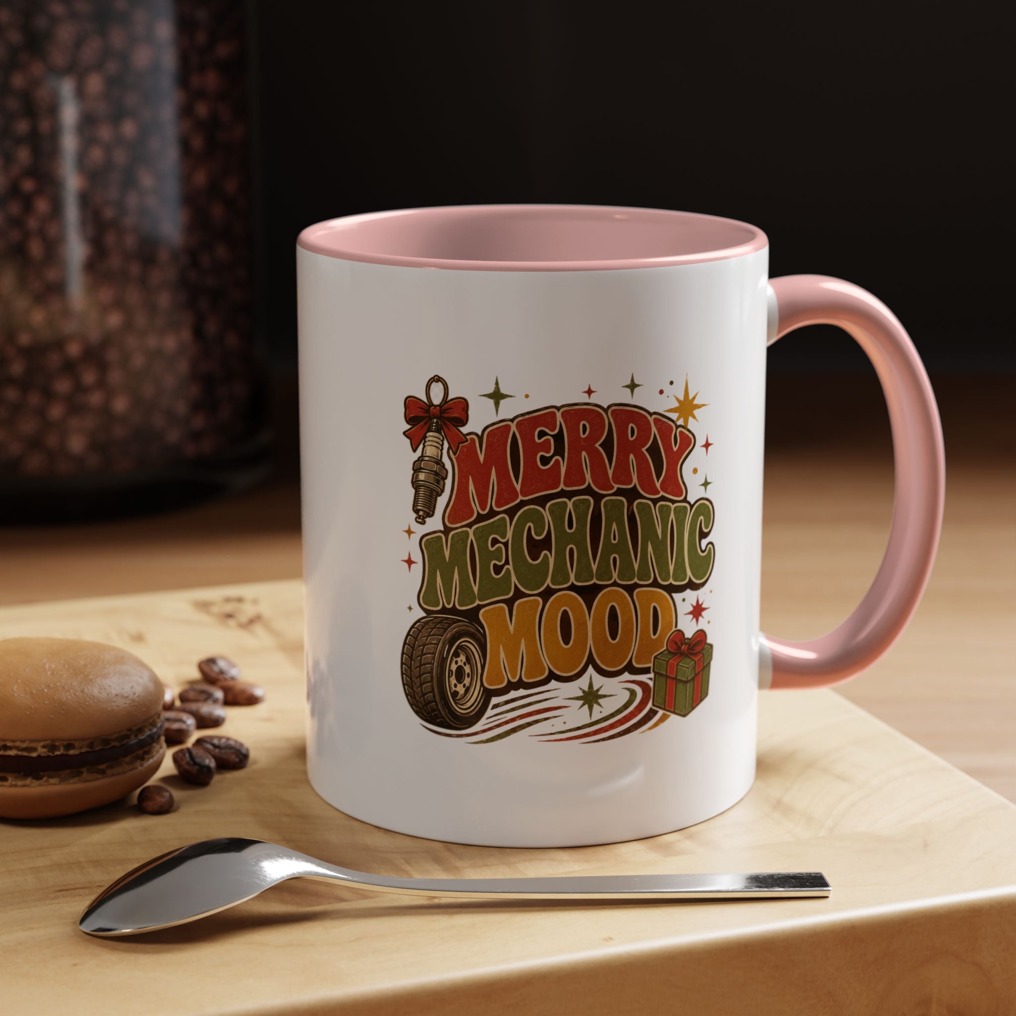 Modern Day Christmas Merry Mechanic Mood Coffee Mug — Holiday Auto Mechanic Gift