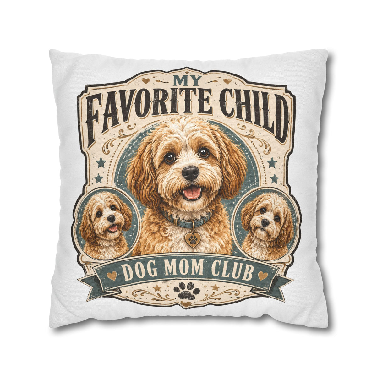 Dog Mom Pillowcase Milo Bailey Dog Dad Mom — "My Favorite Child" Spun Polyester Decorative Pillowcase