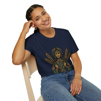 Harvest Goddess T-Shirt — Wheat Spirit Floral Pagan Shirt