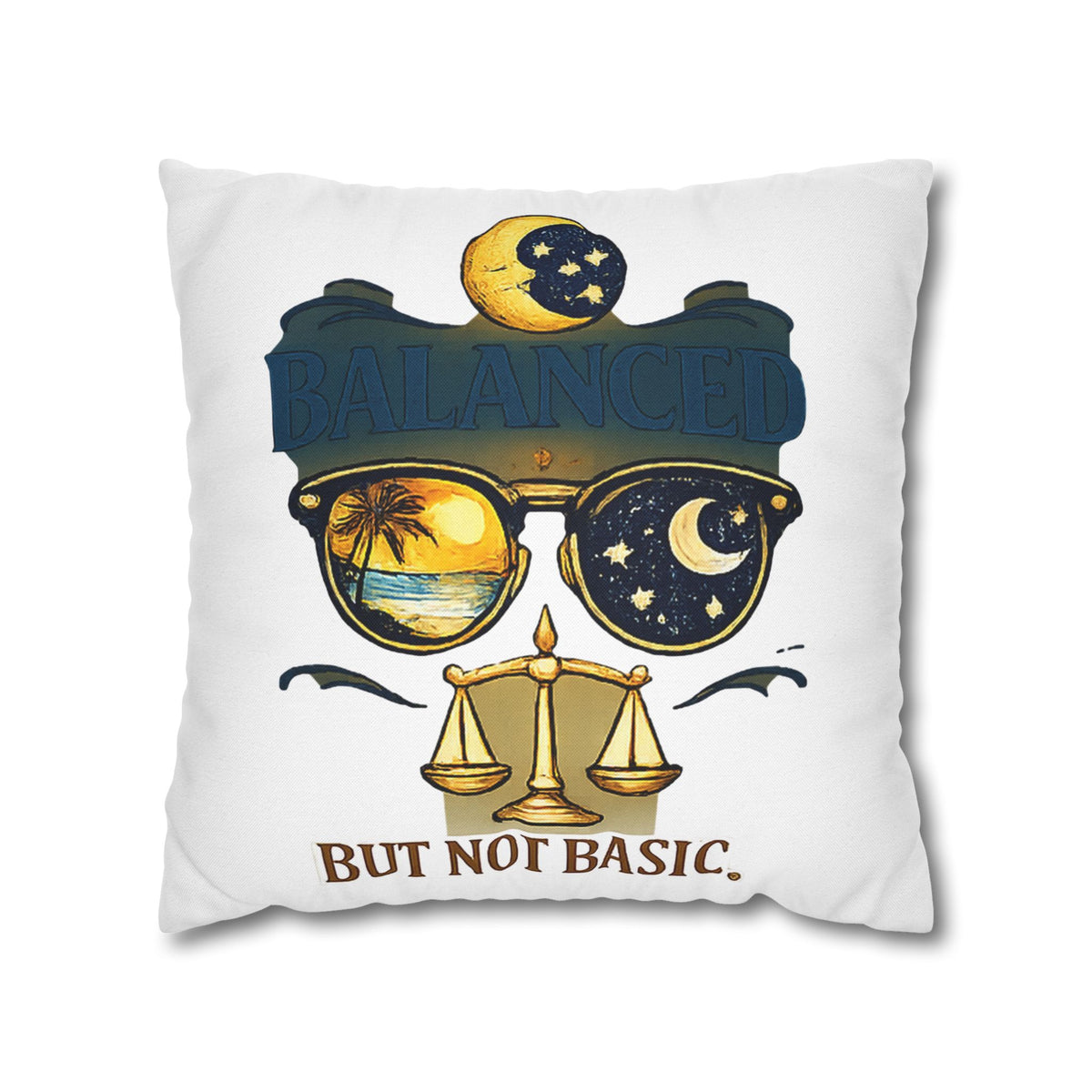 Libra Zodiac Balance But Not Basic Spun Polyester Square Pillowcase