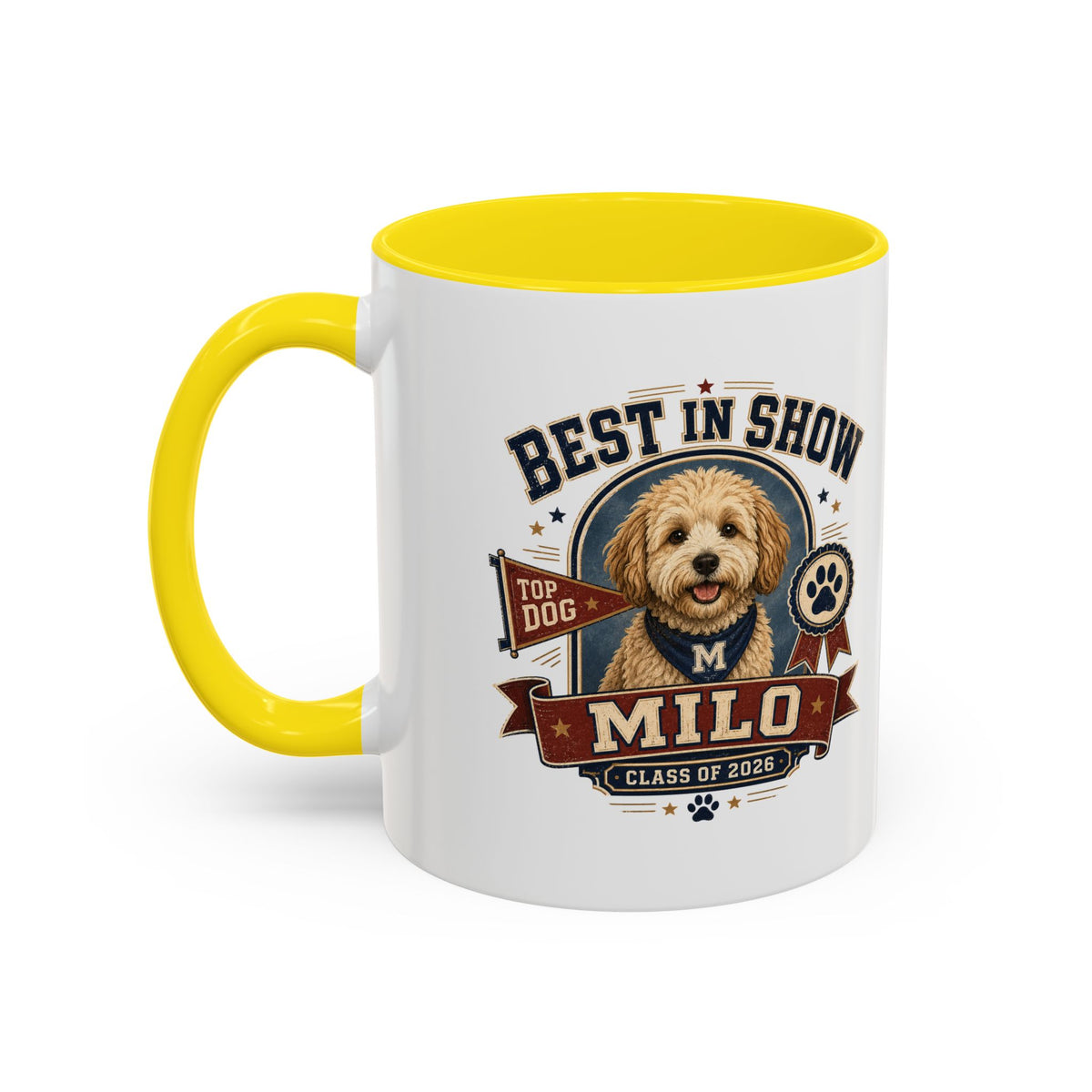 Milo Bailey Dog Dad Mom Best in Show Milo Coffee Mug — Personalized Dog Portrait Accent Mug