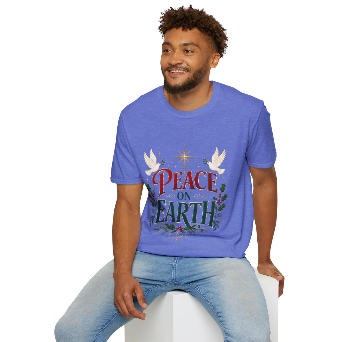 Peace on Earth T-Shirt — Holiday Dove & Star Christmas Tee