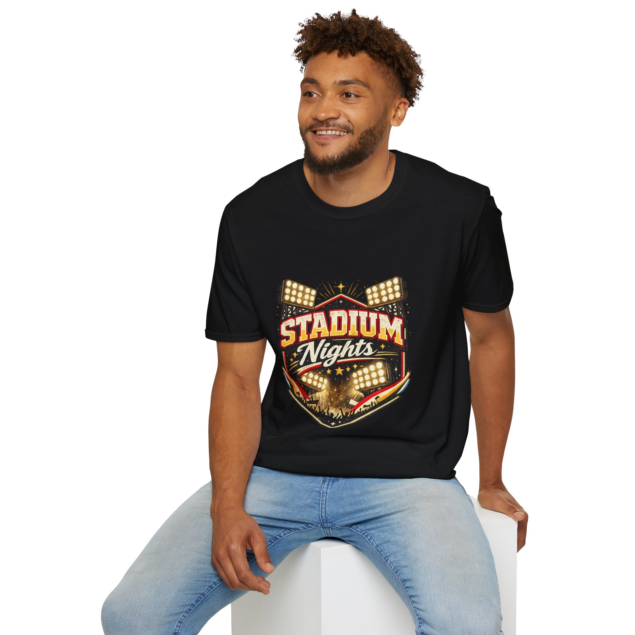 Stadium Nights T-Shirt — Vintage Sports Lights Graphic Tee