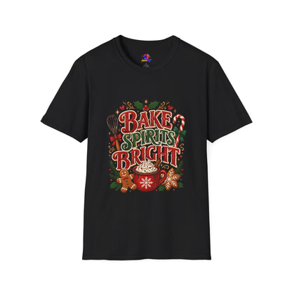 Bake Spirits Bright Holiday T-Shirt — Christmas Baking Graphic Tee