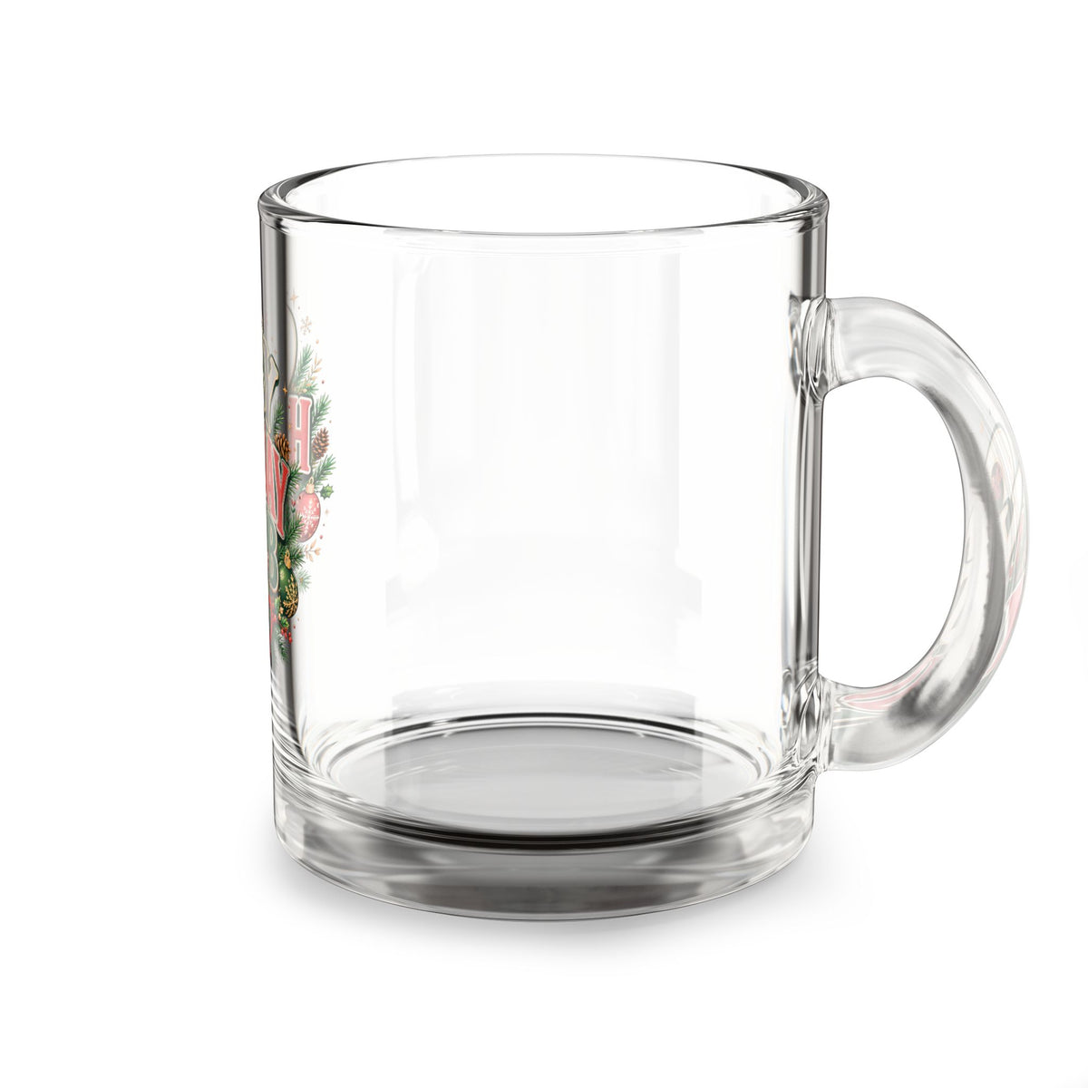 Christmas Glass Mug 10 oz Cozy Holiday Club Glass Mug — 10oz Festive Christmas Coffee Cup