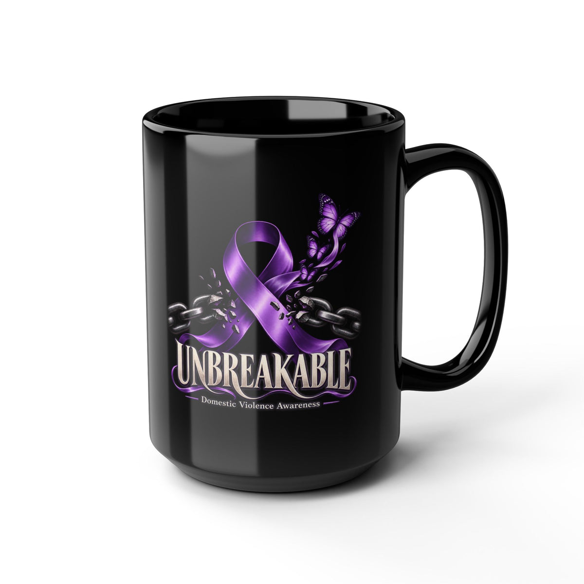 Unbreakable Purple Ribbon Awareness Mug — Domestic Violence Support (11oz & 15oz)