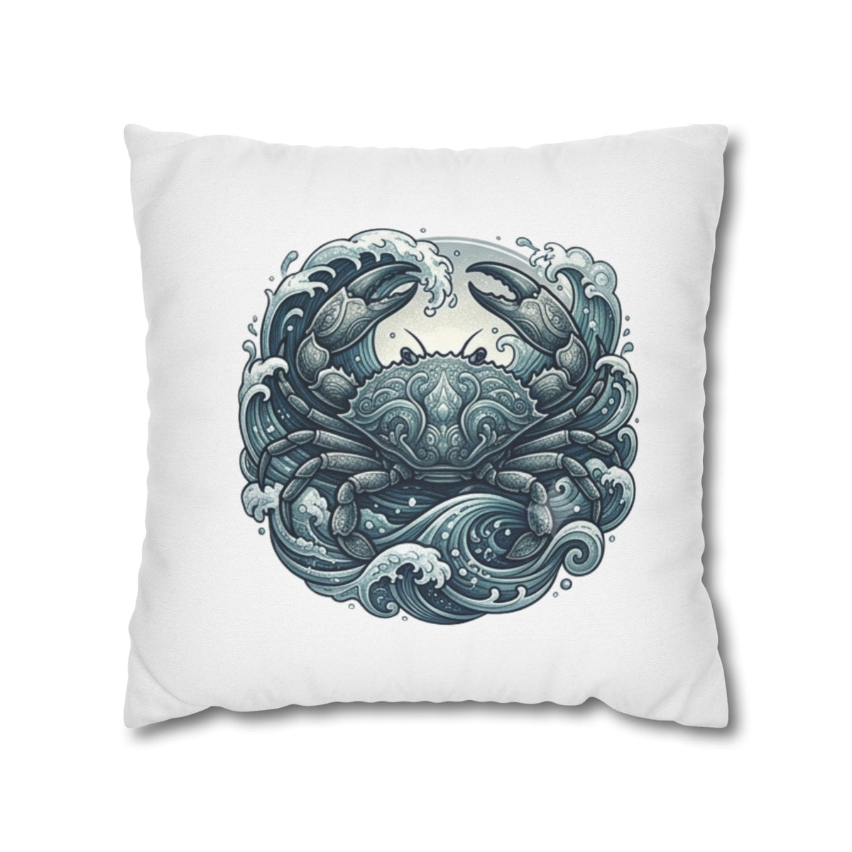 Cancer Zodiac Ocean Crab Decorative Pillowcase — Nautical Coastal Accent