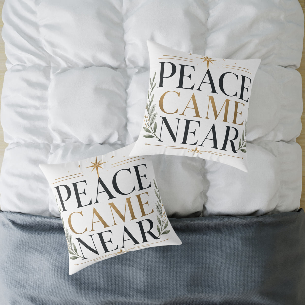 Christmas Peace Came Near Pillow – Christmas Holiday Decorative Throw Cushion