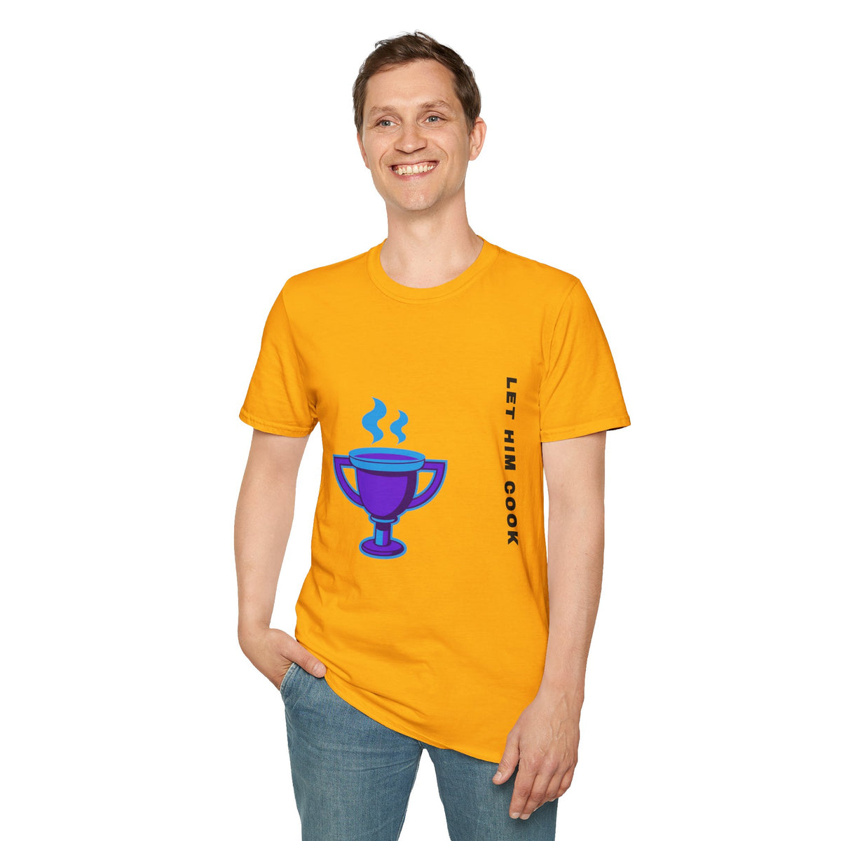 Trophy Mug T‑Shirt — "Let Him Cook" Funny Chef Pride Tee - Trending Now - September 2026