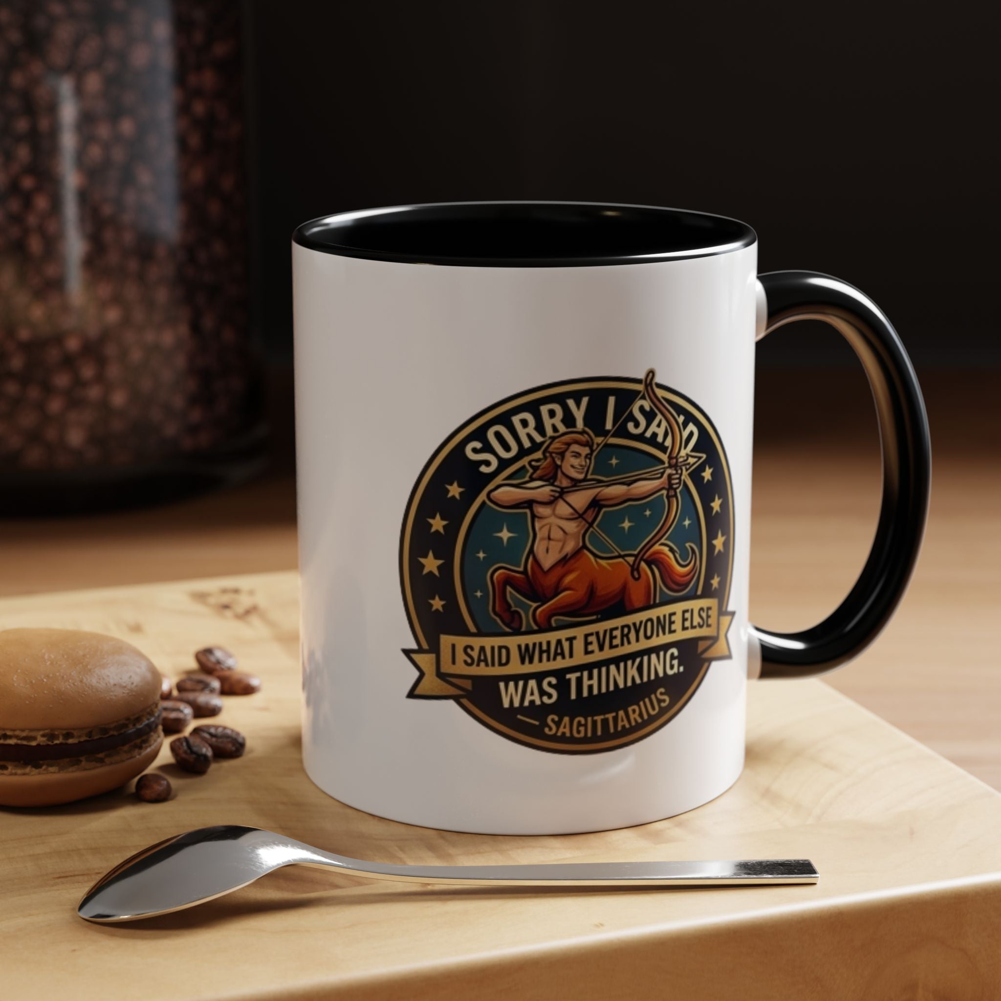 Sagittarius Coffee Mug — "Sorry I Said What Everyone Else Was Thinking" Zodiac Archer Accent Mug