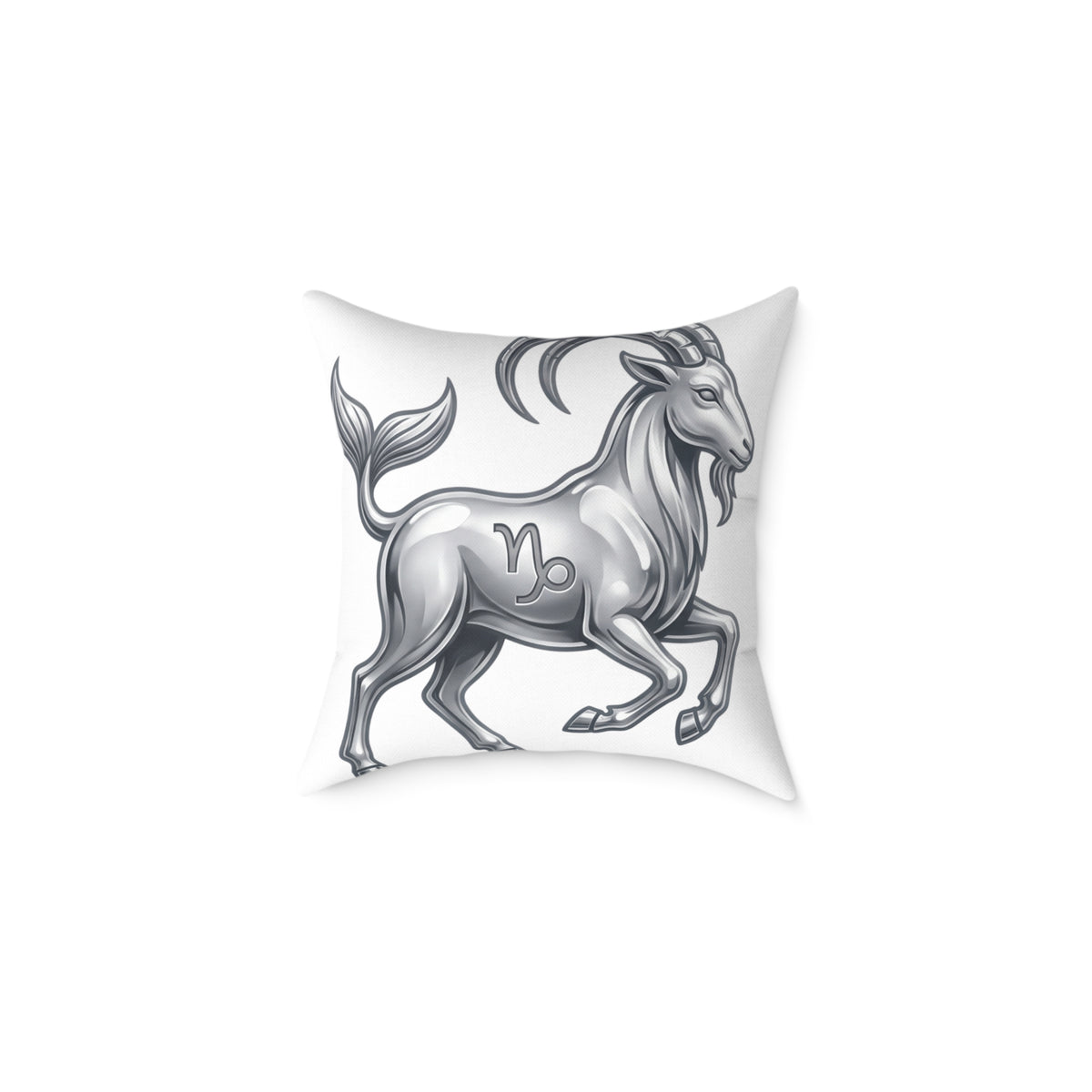 Capricorn Zodiac Pillow — Silver Goat Astrology Throw Pillow