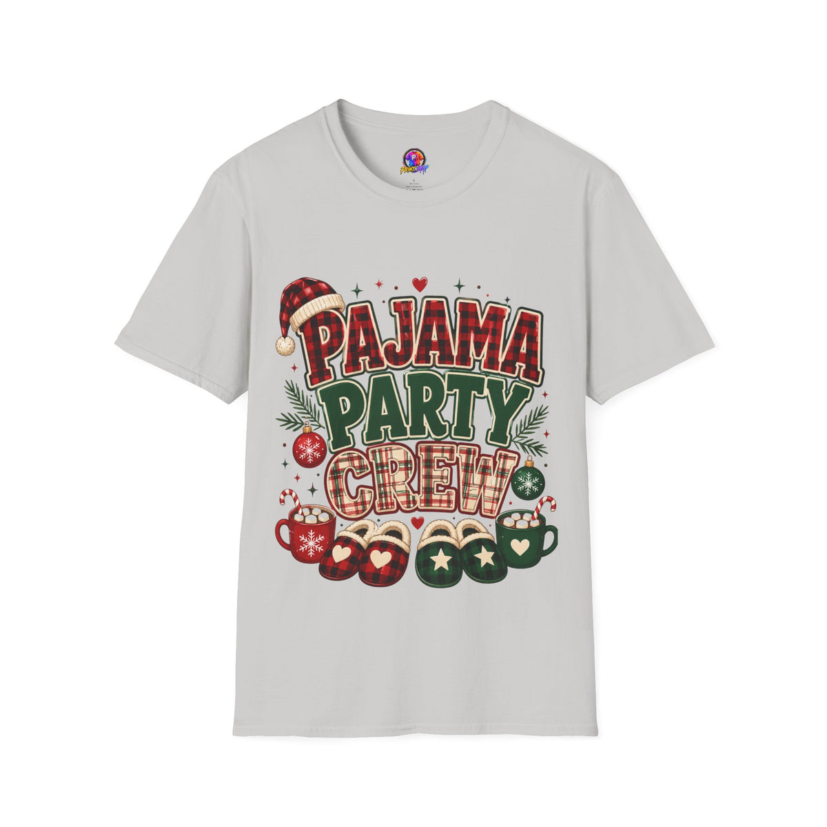 Pajama Party Crew T‑Shirt — Festive Christmas Lounge Tee