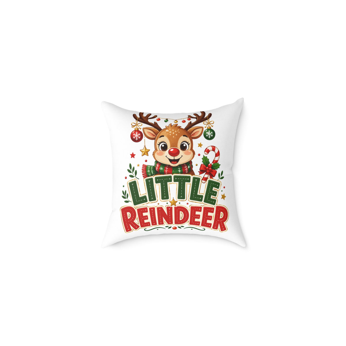 Little Reindeer Christmas Throw Pillow - Cute Kids Holiday Decor