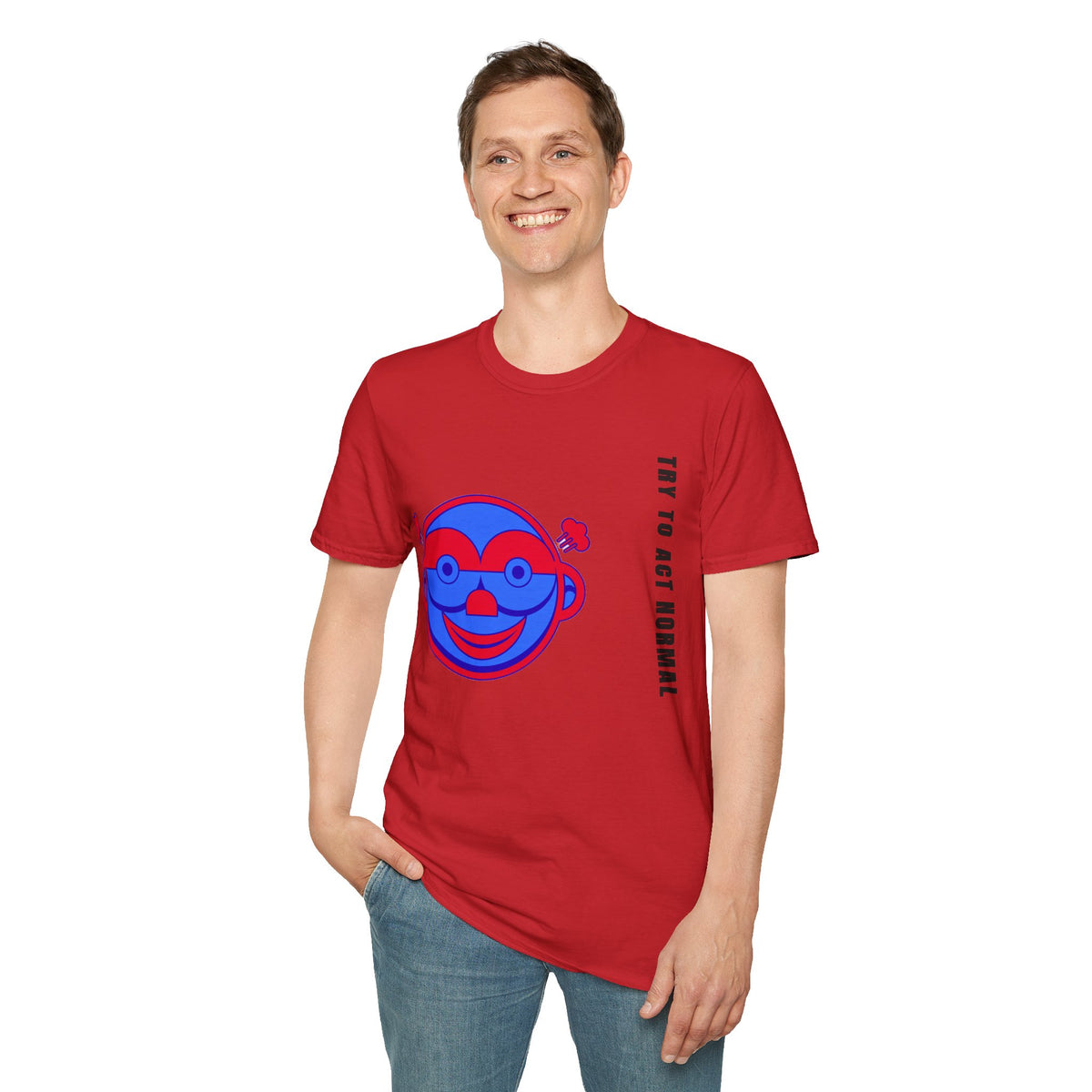 Peekaboo Monkey T-Shirt — Retro Red & Blue Cartoon Graphic Tee - Trending Now - September 2026