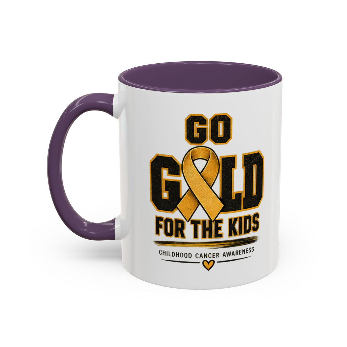 Go Gold For The Kids Accent Coffee Mug — Childhood Cancer Awareness 11/15oz