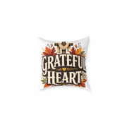 Thanksgiving Grateful Heart Fall Throw Pillow — Autumn Decorative Accent for Thanksgiving