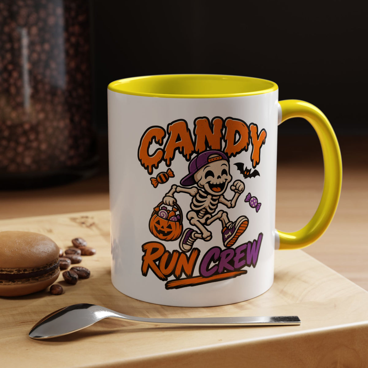 Candy Run Crew Coffee Mug — Halloween Skeleton Trick-or-Treat Accent Mug (11/15oz)