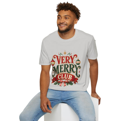 Very Merry Club T-Shirt — Festive Christmas Holiday Tee