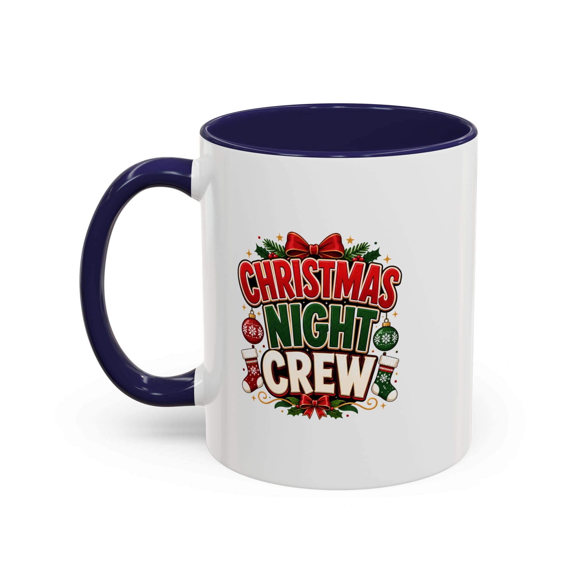 Christmas Night Crew Accent Coffee Mug – Festive Holiday Coffee Cup