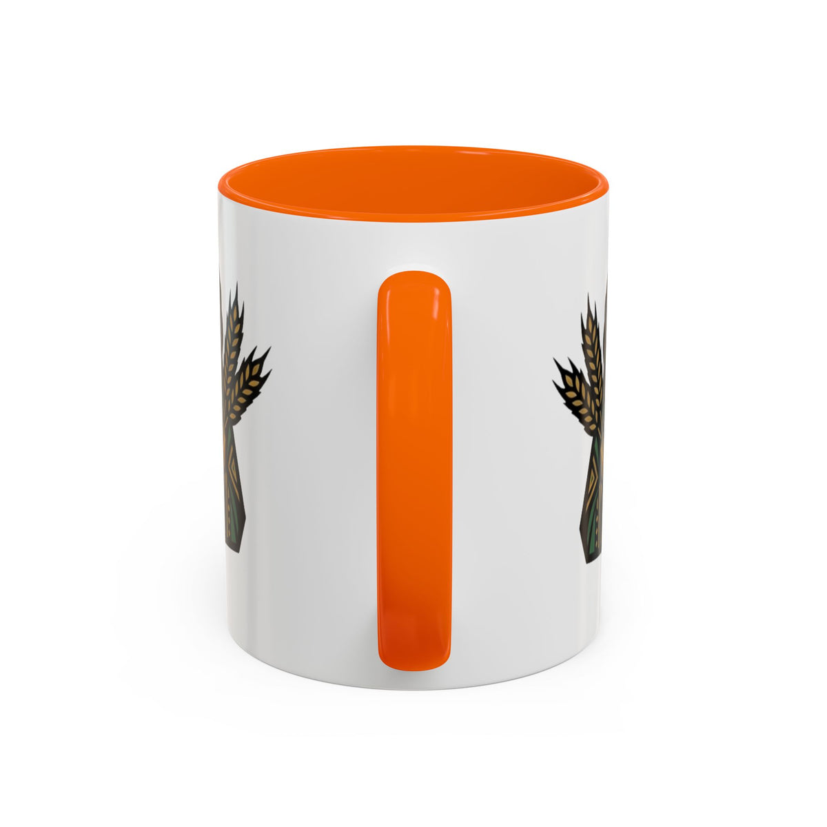 Virgo Zodiac Harvest Goddess Accent Coffee Mug — Rustic Wheat & Earthy Green Tribal Design