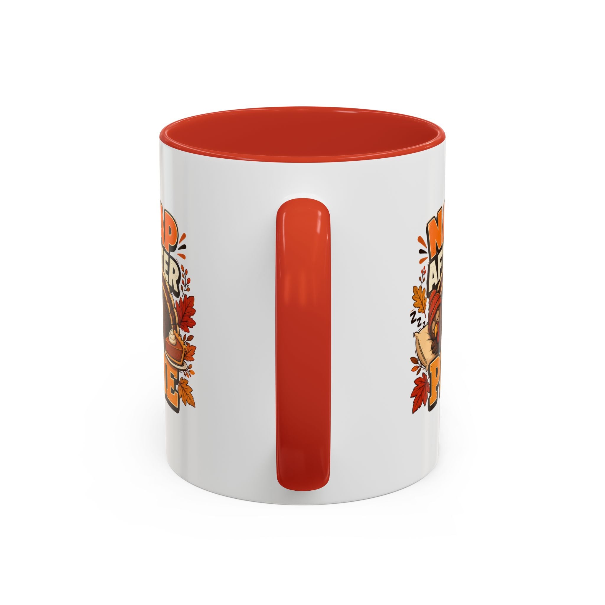 Thanksgiving Mug Nap After Pie Coffee Mug — Thanksgiving Turkey & Fall Leaves  Accent Mug
