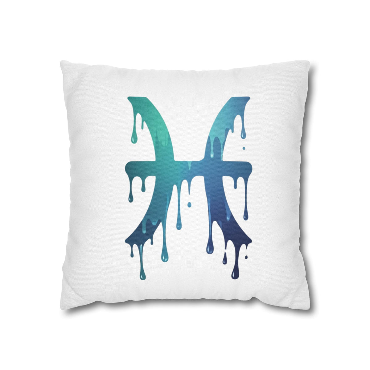 Pisces Drip Zodiac Pillowcase — Blue Gradient Astrological Accent