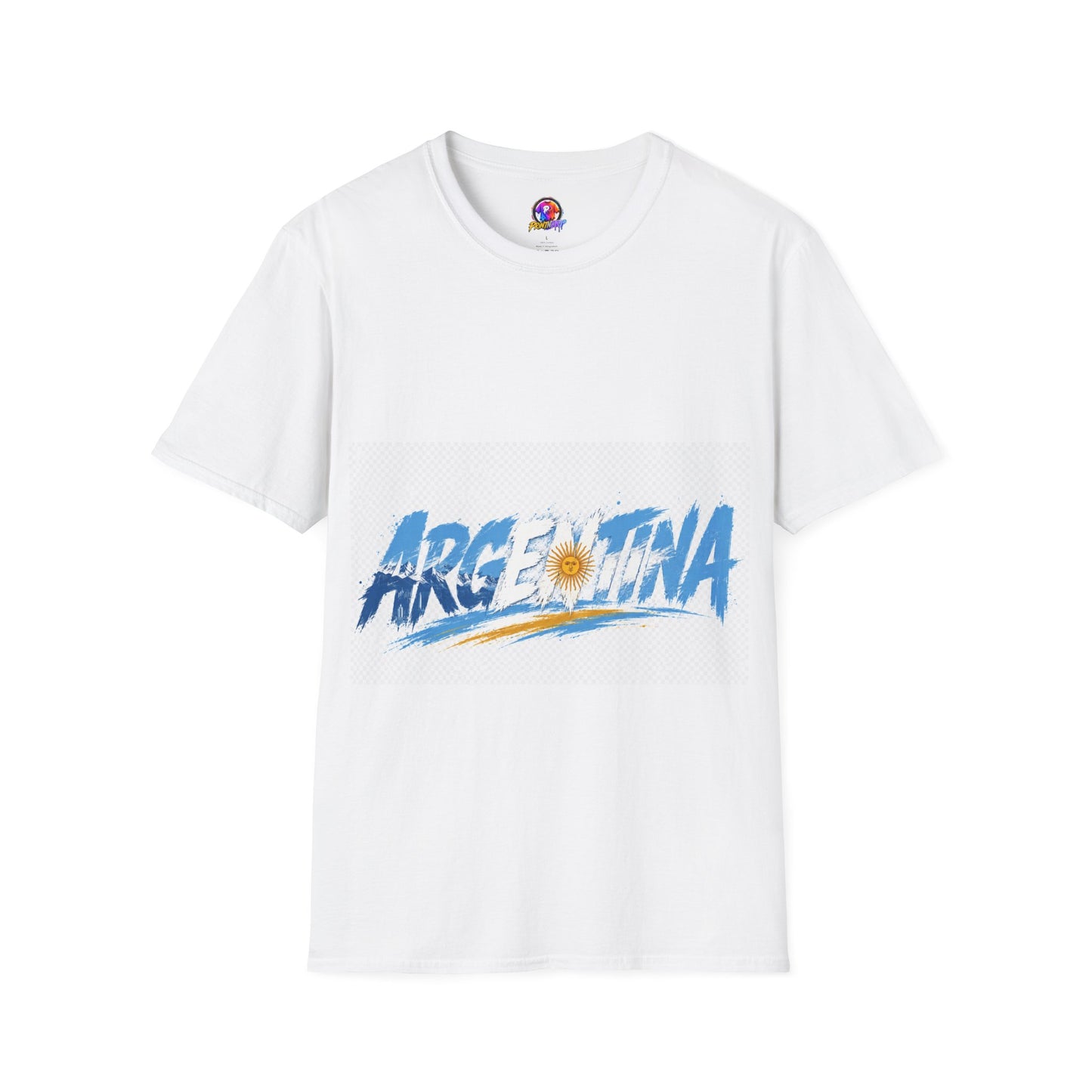 Argentina Graphic T-Shirt — Argentina Typography Tee with Sun & Flag Colors