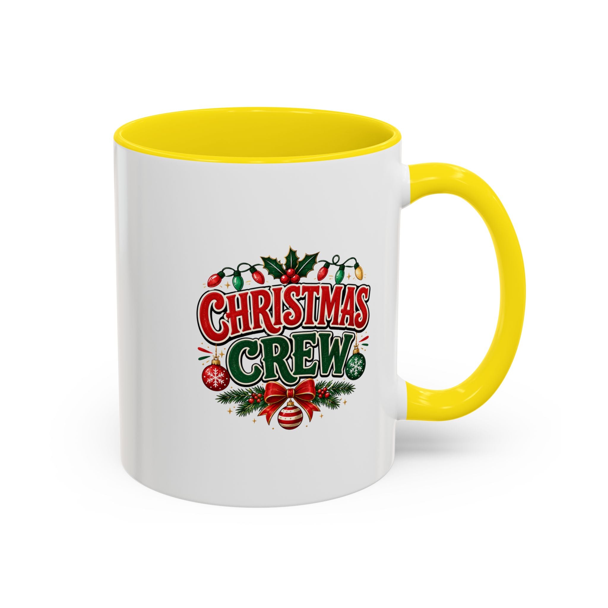 Christmas Crew Accent Coffee Mug - Festive Holiday Tea & Coffee Cup