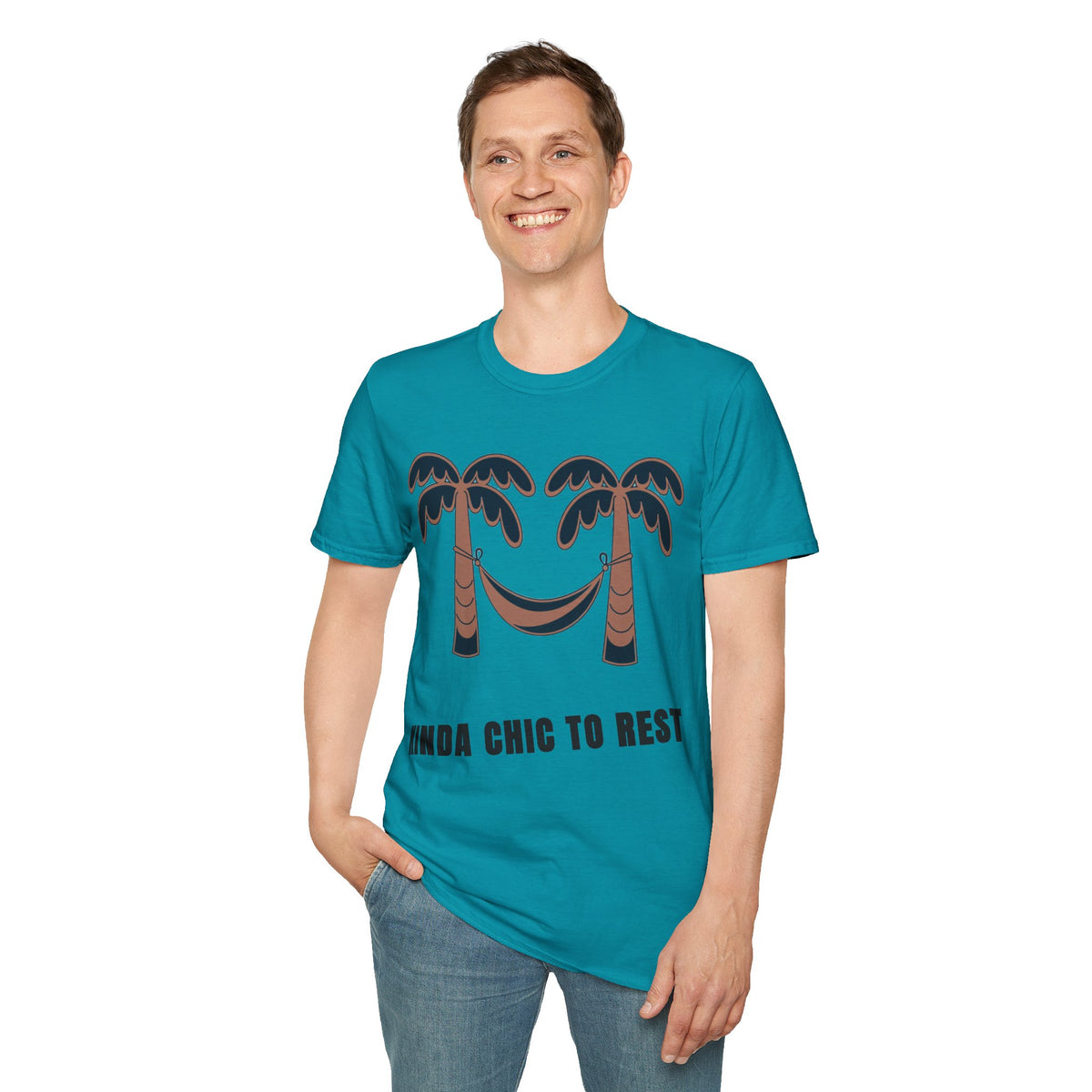 Palm Trees & Hammock T-Shirt — "Kinda Chic to Rest" Tropical Relaxed Tee - Trending Now - September 2026
