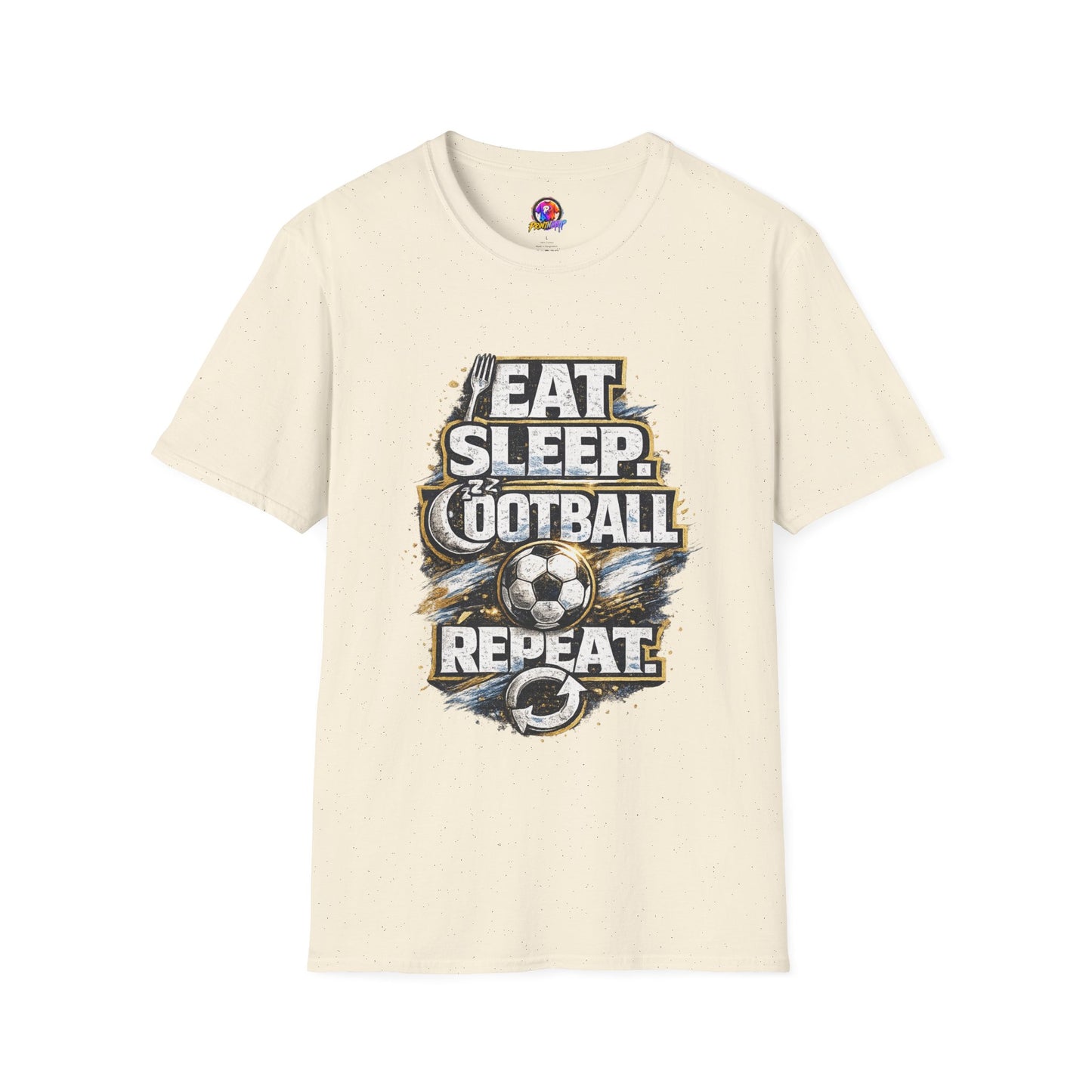 Football 'Eat Sleep Football Repeat' T-Shirt — Vintage Soccer Fan Tee