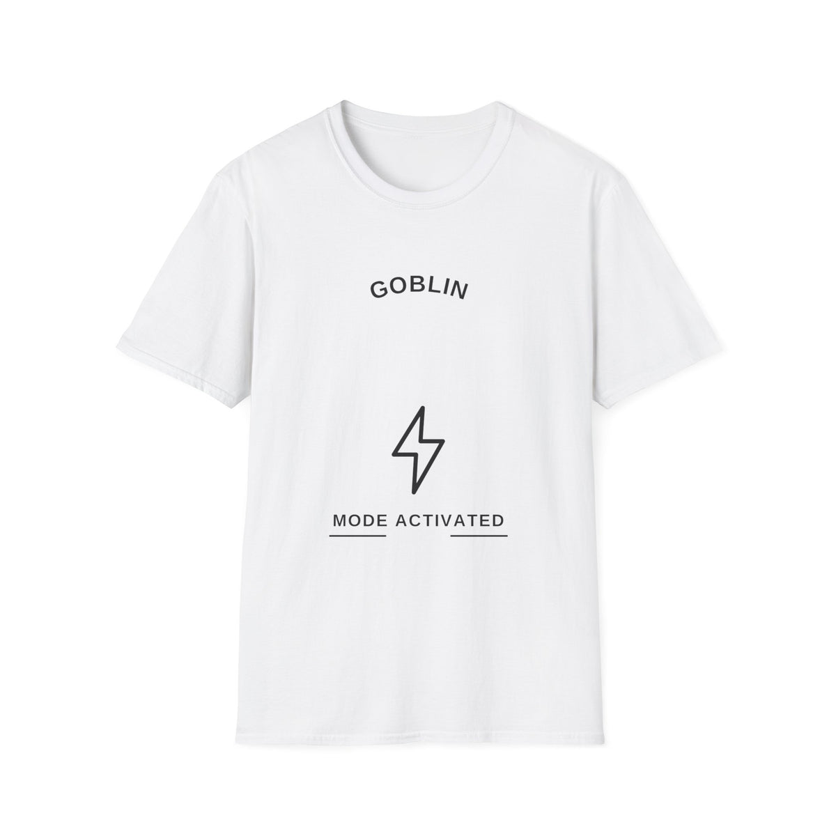 Goblin Lightning Bolt Mode Activated Graphic Tee, Funny Minimalist Meme Shirt - Trending Now - September 2026