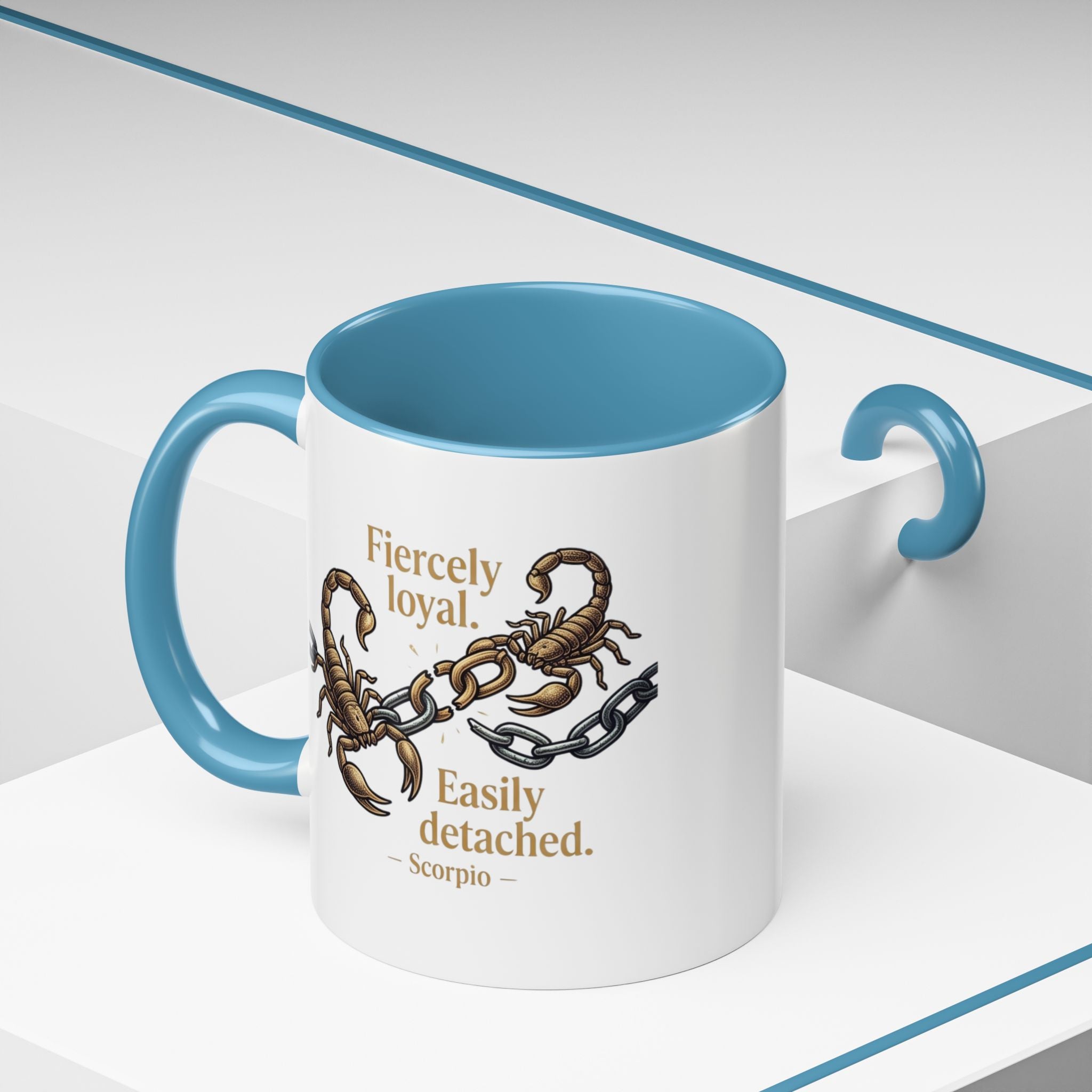 Scorpii Coffee Mug — "Fiercely Loyal, Easily Detached" Accent Mug