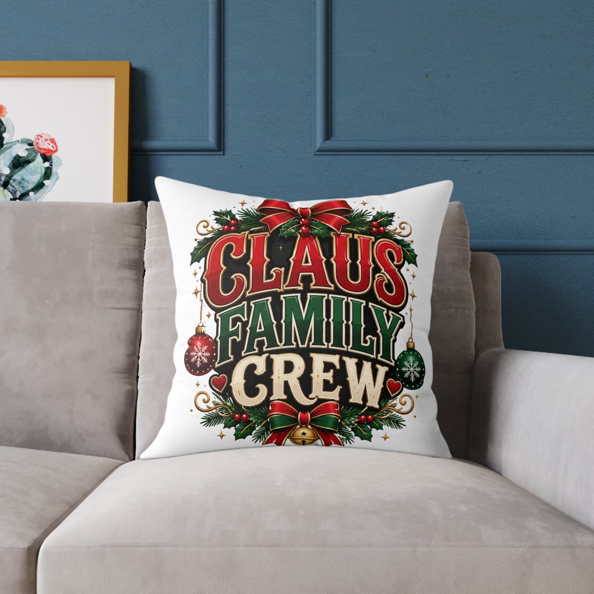 Christmas Claus Family Crew Holiday Pillow