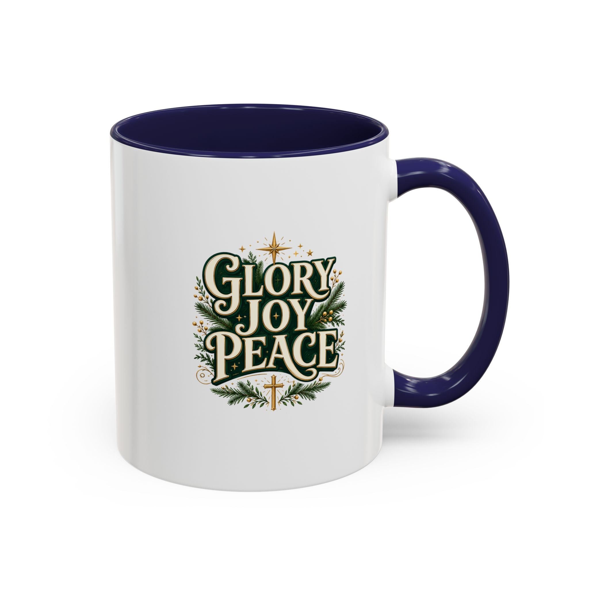 Glory Joy Peace Christmas Coffee Mug - Holiday Scripture Accent Mug