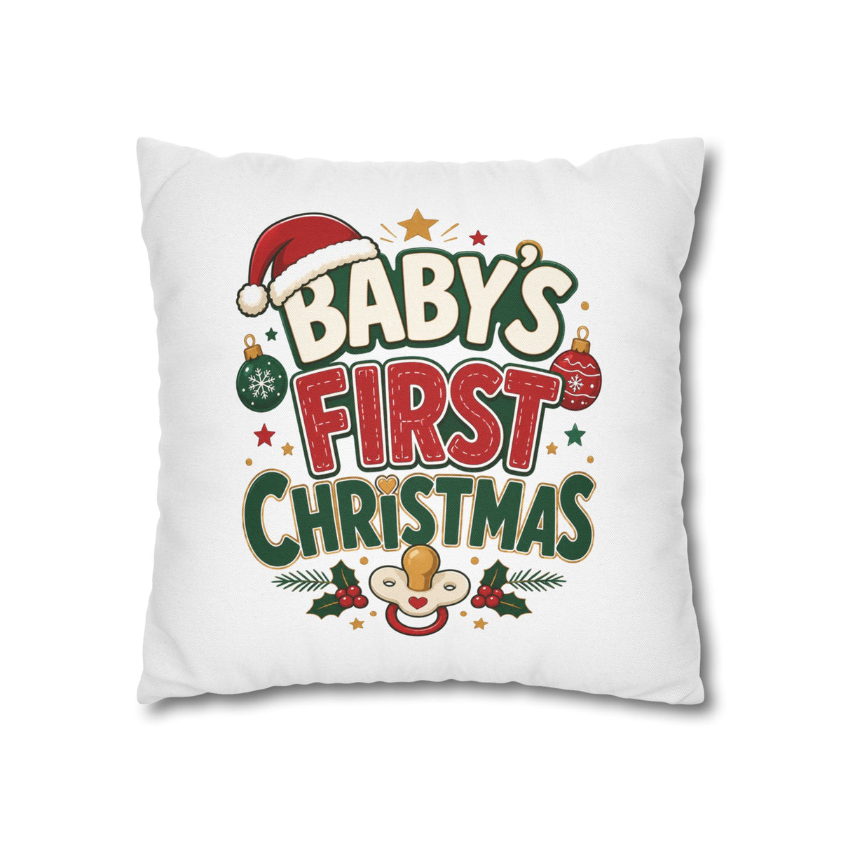 Baby's First Christmas Pillowcase — Festive Holiday Nursery Decor