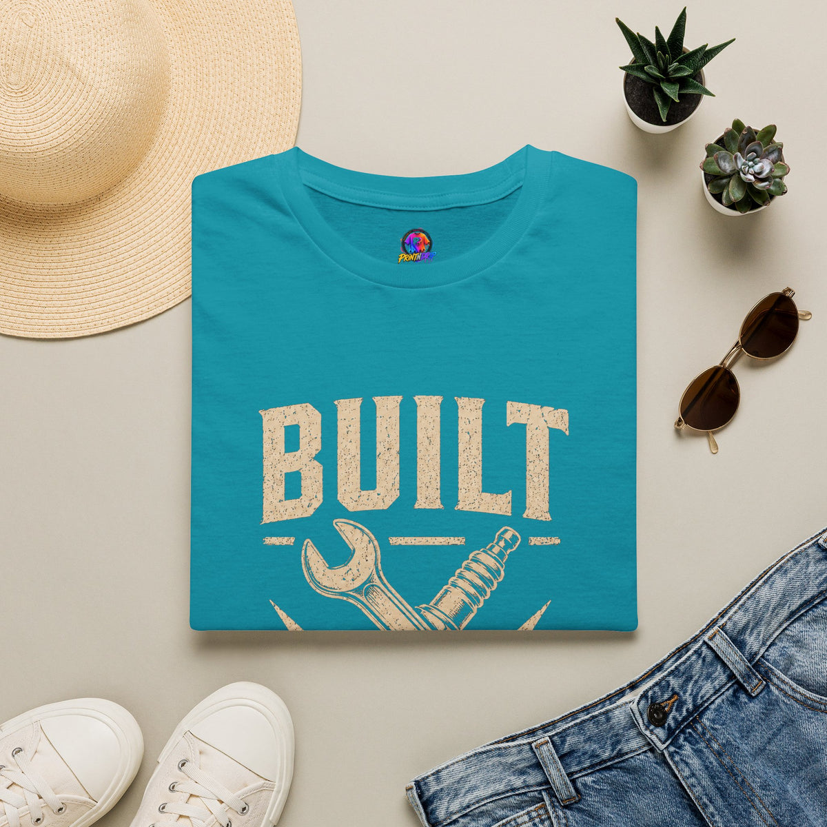 Built Not Bought T-Shirt — Vintage Mechanic DIY Garage Tee