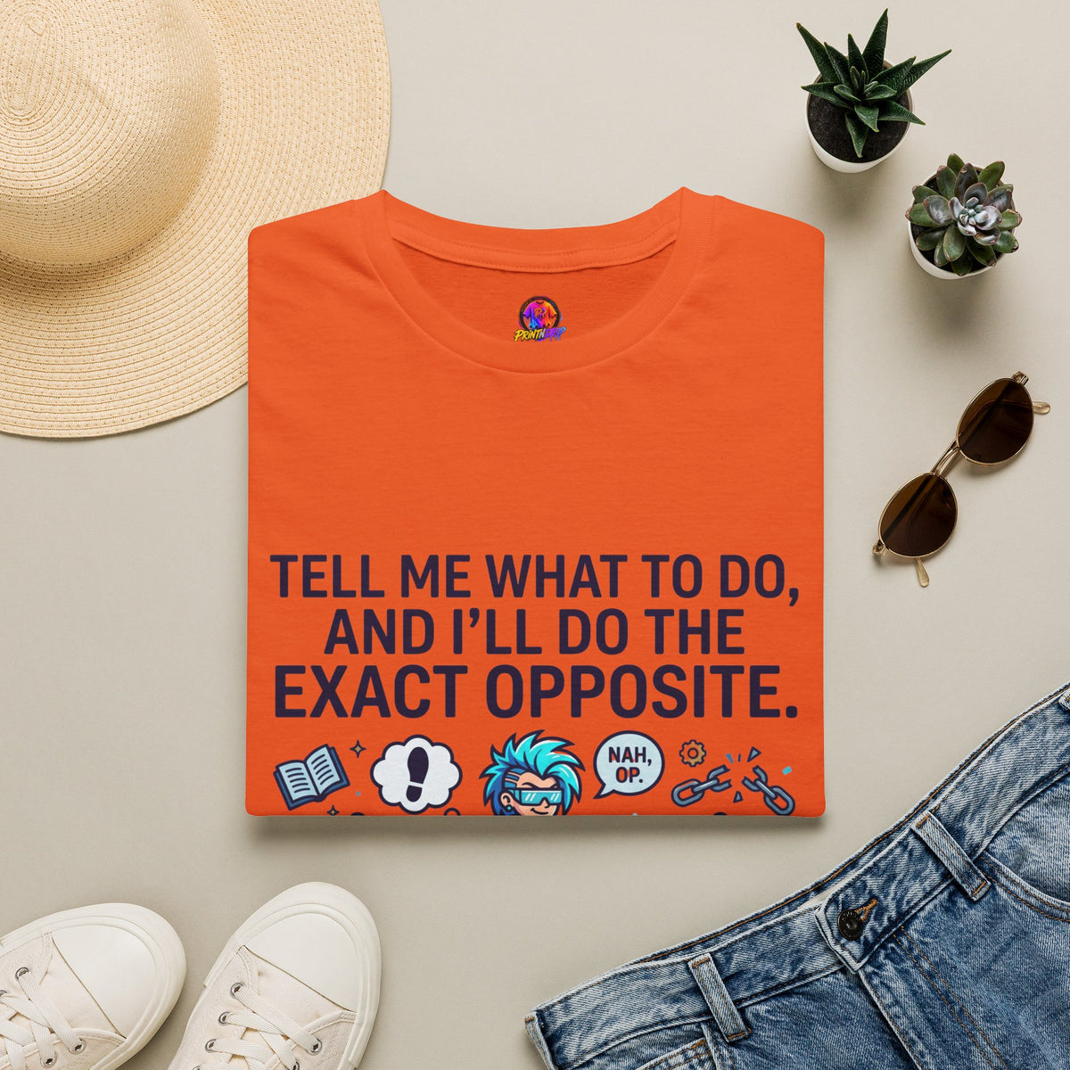 Aquarius T-Shirt — “Tell Me What To Do, And I’ll Do The Exact Opposite” Funny Rebellious Tee (Aquarius)