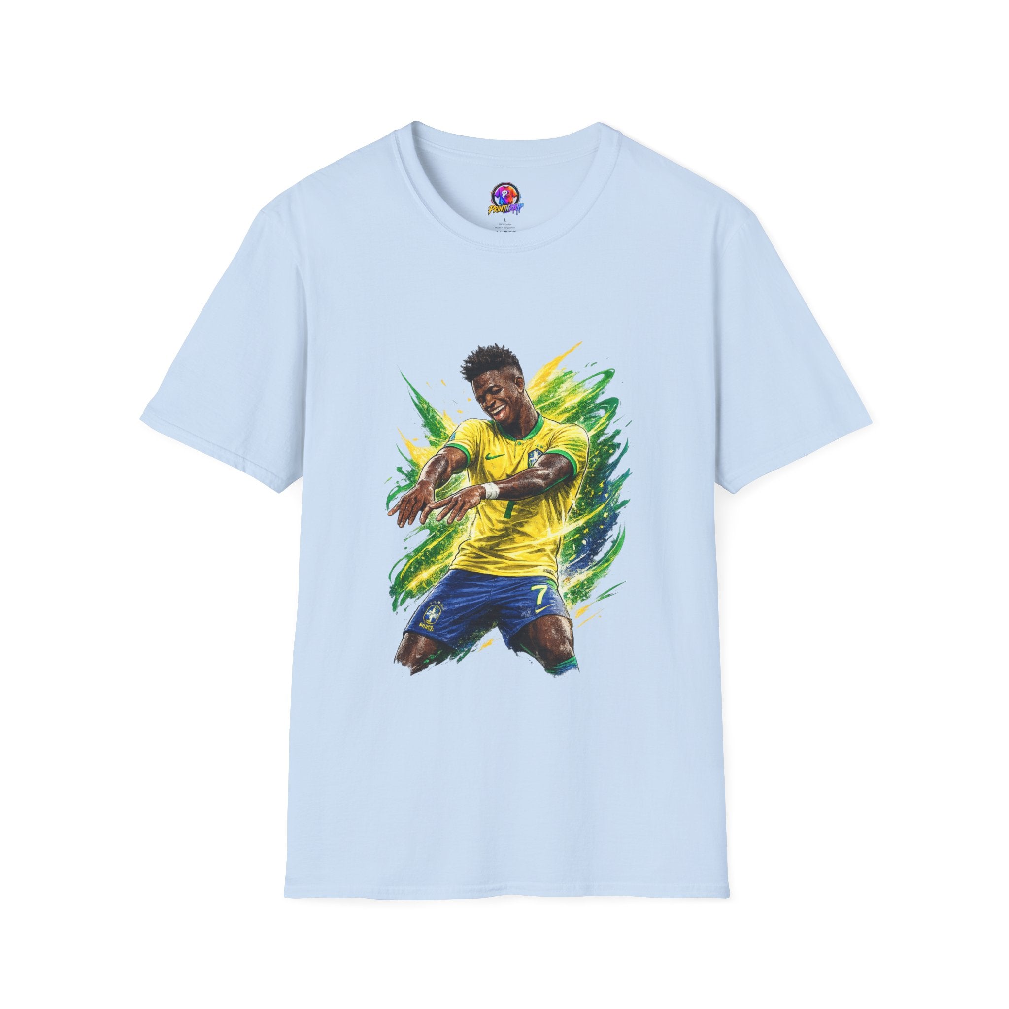 Brazil  Soccer Celebration T-Shirt — Brazilian Football Player Artwork