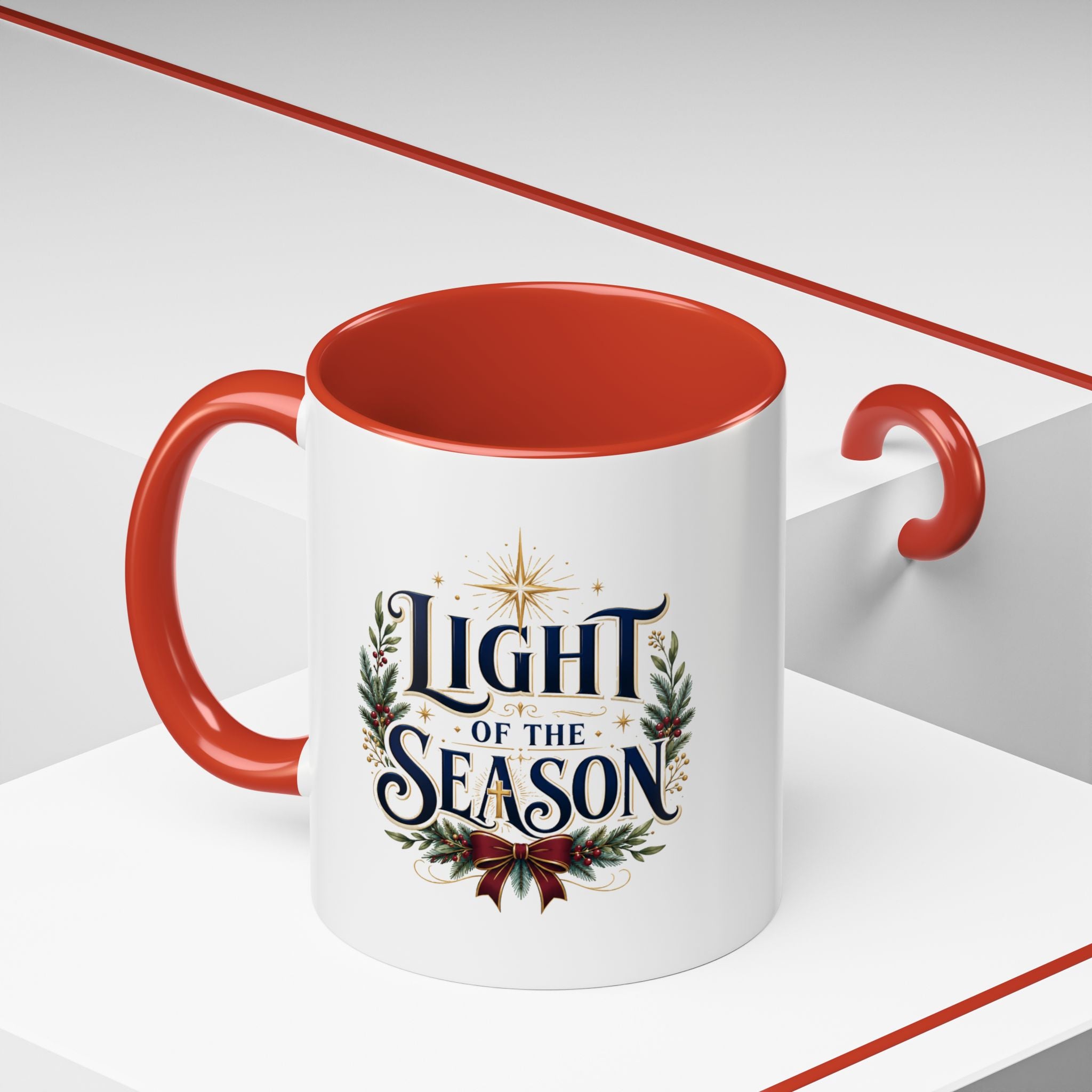 Christmas Light of the Season Accent Coffee Mug — Holiday Christmas Tea Cup
