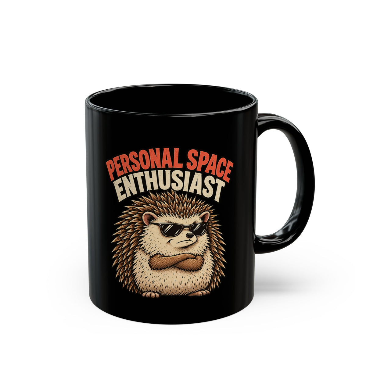 Funny Personal Space Enthusiast Coffee Mug — Black Ceramic 11oz/15oz