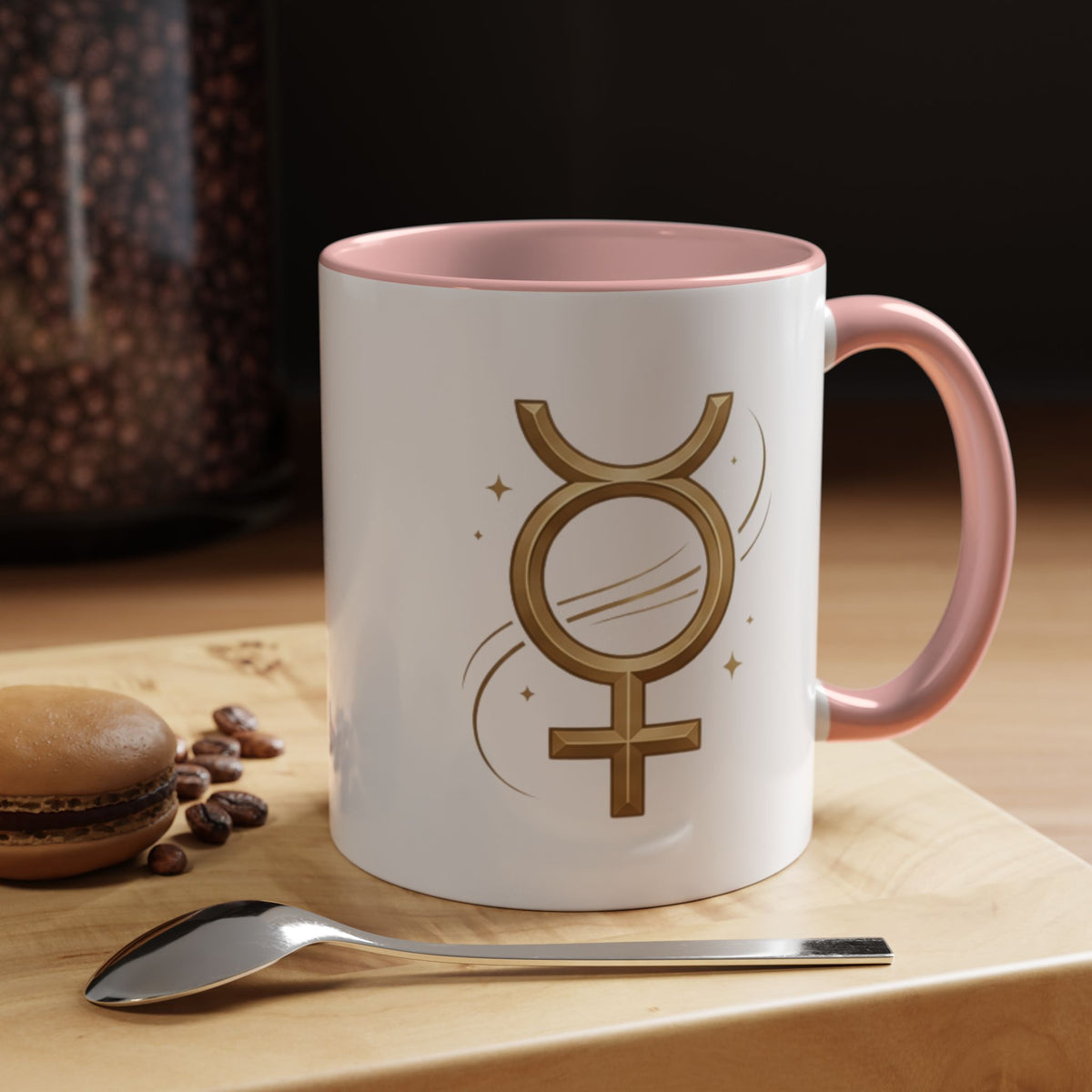 Virgo Zodiac Mercury Mug — Gold Zodiac Astrology Coffee Cup