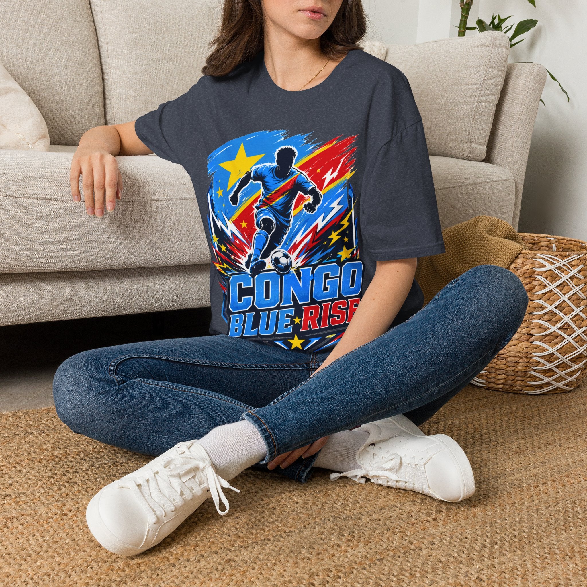 Congo Soccer T-Shirt — Congo Blue Rise Football Fan Tee