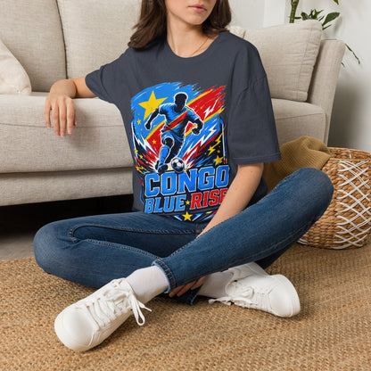 Congo Soccer T-Shirt — Congo Blue Rise Football Fan Tee